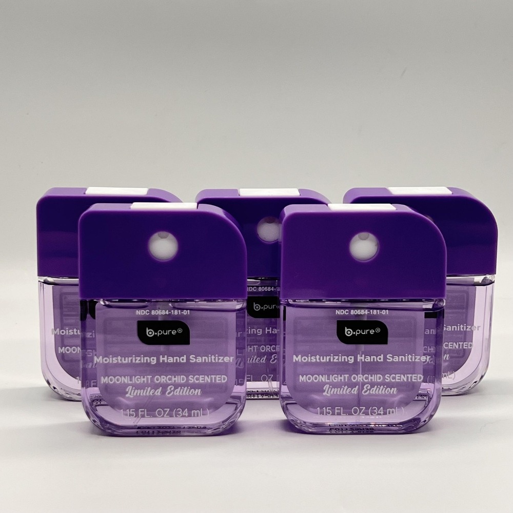 B pure Hand Sanitizer Purple Moonlight Orchid Scented1.15 FL. OZ Lot Of 5